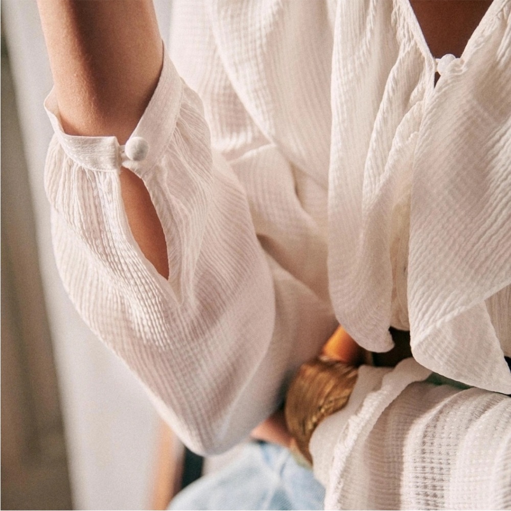 Sezane Priscille silk Blouse size 36 - Picture 3 of 16
